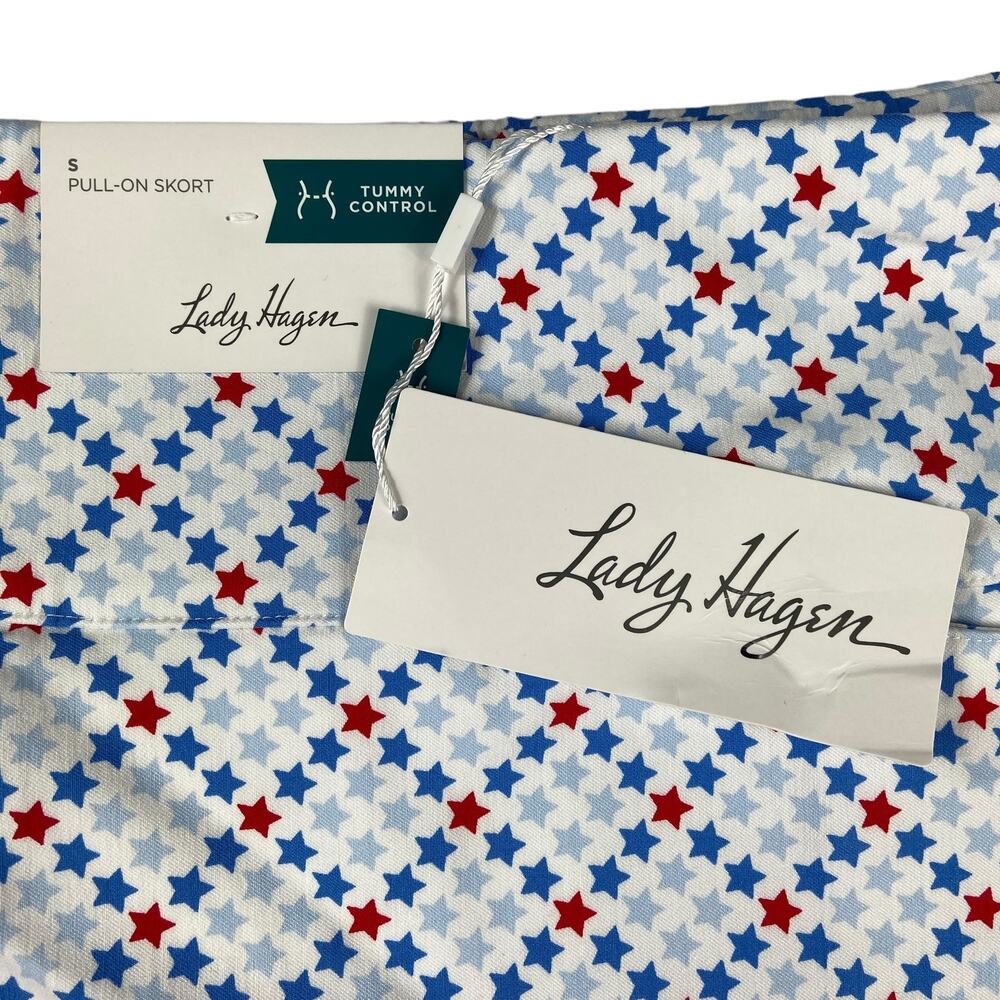 Nwt Lady Hagen 17" Tummy Control Pull on Golf Skort Star Print Size Small - Picture 4 of 8